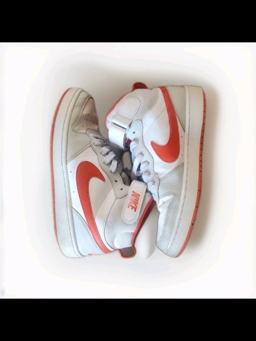 Nike Court Borough Mid 2 White Bright Crimson GS CD7782-008 Size 7Y